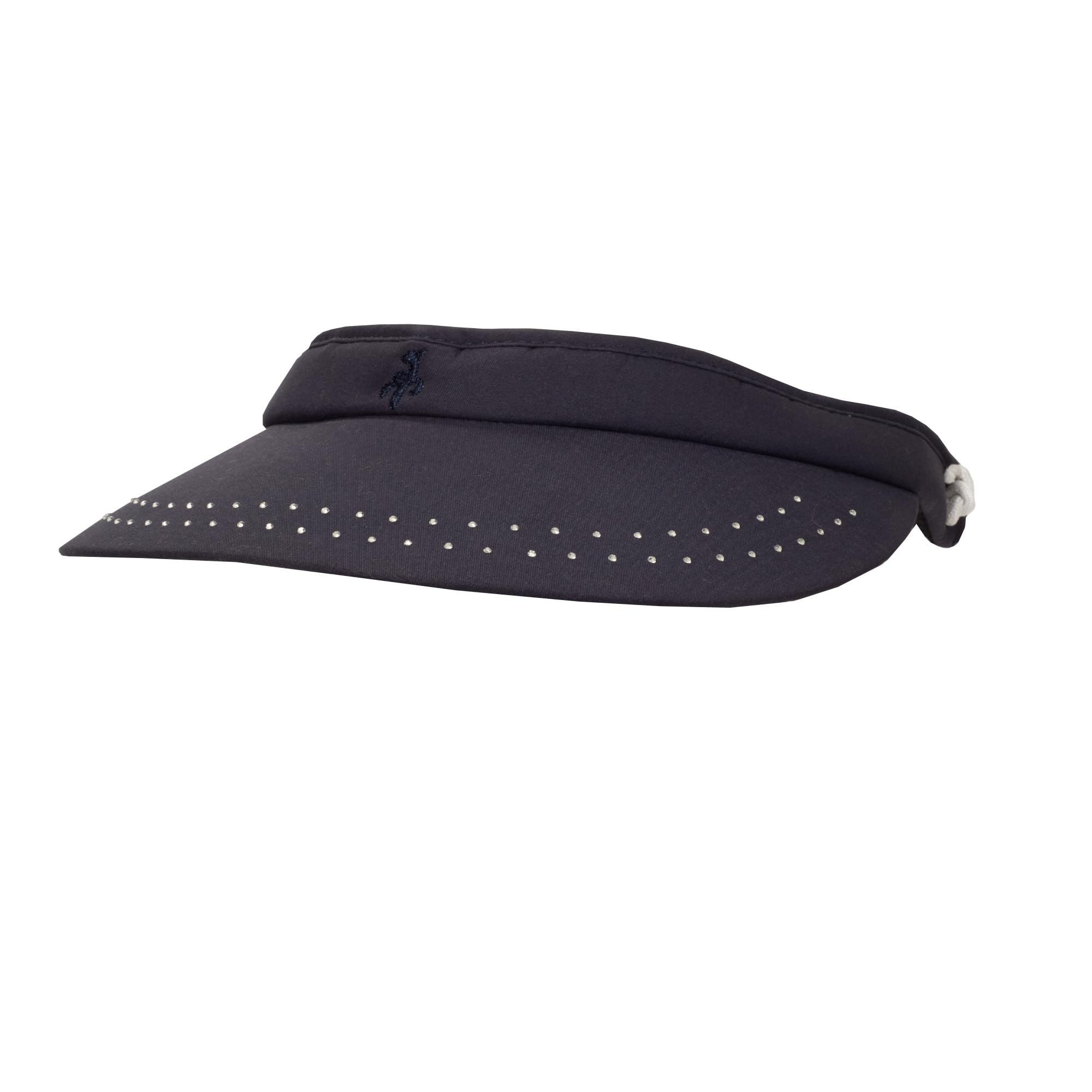 Green Lamb Women's Blue Diamanté Visor With Adjustable Fit In Navy