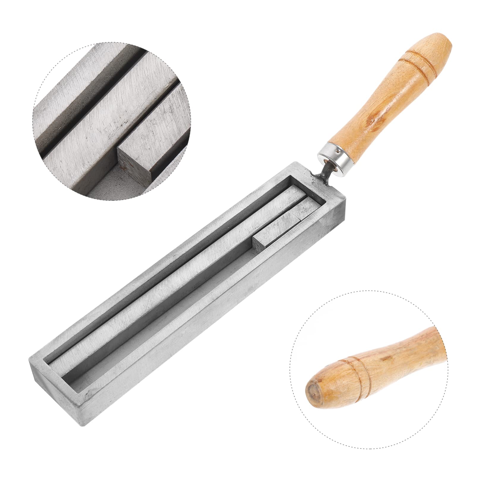 Moule à Fondre L’Or et L’argenté, Moule de Raffinage en Fer et Bois pour Couler des Lingots, Bricolage de Fusion et Moulage