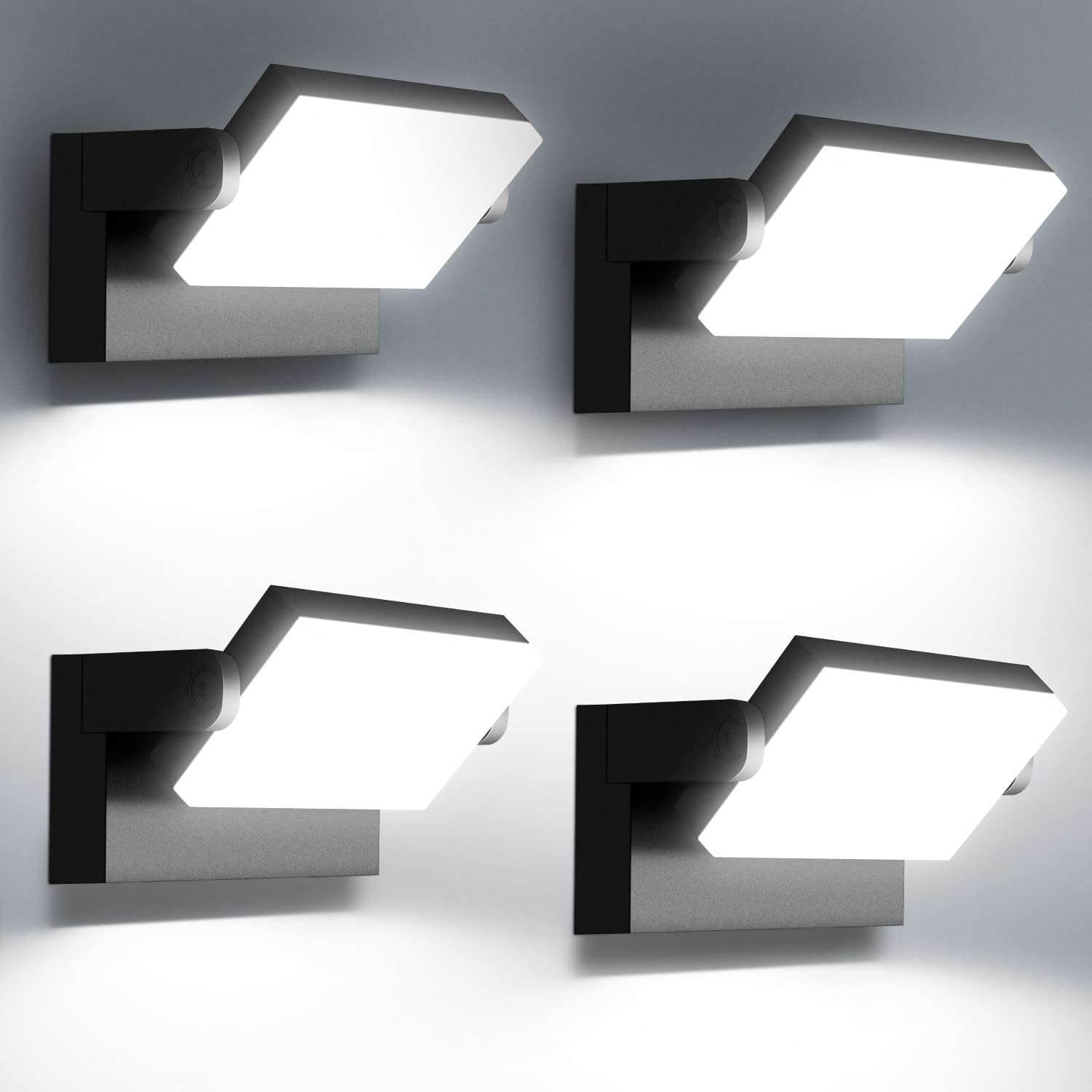 Photo 1 of Dream Eeve 60W LED Outdoor Wall Lights 360° Rotatable LED Flood Lights Modern Commercial Security 5000K IP65 Waterporof Wall Mounted Light for Garage Yard Porch 4 Pack