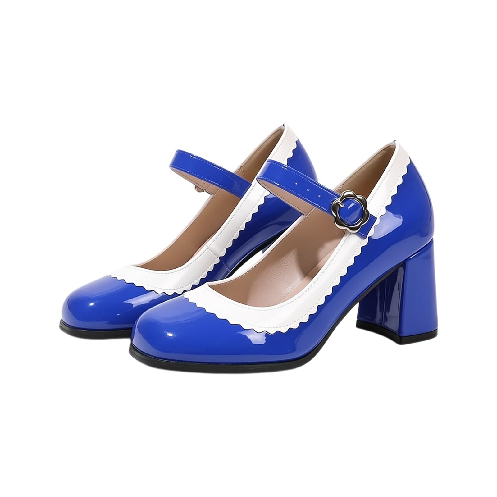 Zapatos de tacón alto para mujer, de piel, estilo Mary Jane