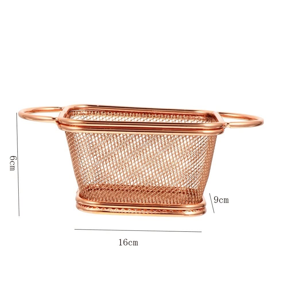 Cestello per patatine fritte in acciaio inossidabile - Colino per friggitrice a maglia quadrata resistente per patatine fritte croccanti perfettamente cotte