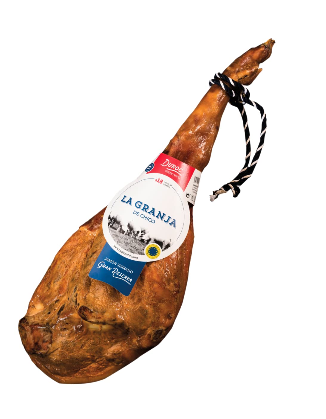 Lote de Navidad con jamón, salchichón y chorizo ibérico de bellota, lomo curado (en mitad), cuña de queso y jamón gran reserva duroc