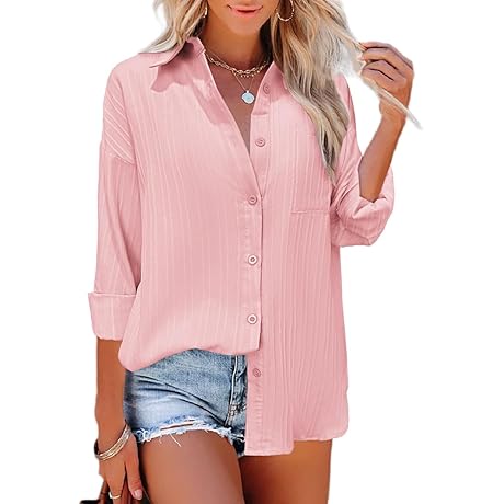 Pink Button-Up Shirt for Women: Elevate Your Style with Ease and Versatility
