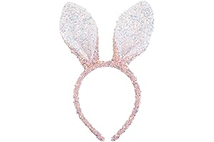 Girls Easter Headbands, Women's 1 Piece Sequined Bunny Ears Headband