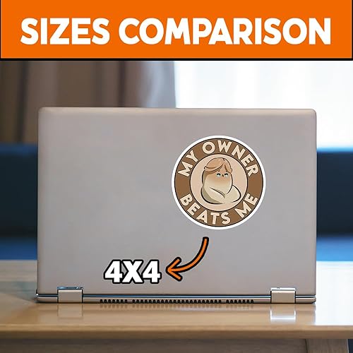 Miniatura 4 de Calcomanías divertidas para el pene con texto en inglés My Owner Beats Me, divertidas calcomanías de humor para adultos, calcomanías de humor para