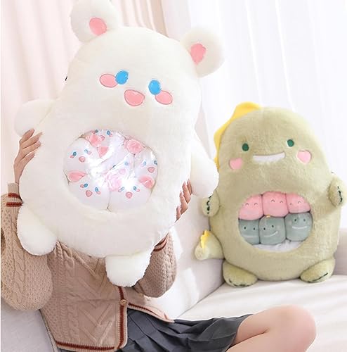 Miniatura 8 de Almohada de peluche de animales de peluche, linda bolsa de almohada de peluche (dinosaurio)