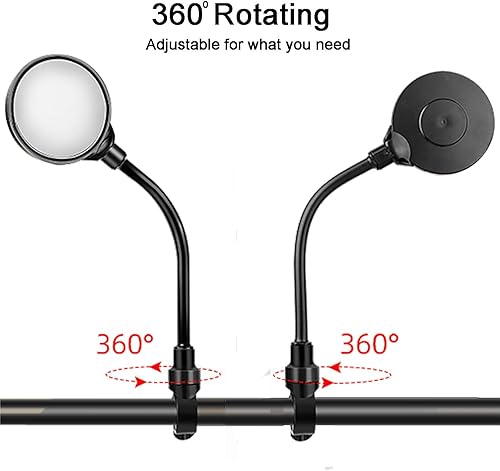 Miniatura 3 de Espejo de bicicleta, espejos de bicicleta para manillares con lente convexa de rotación 360, espejo retrovisor seguro para bicicleta