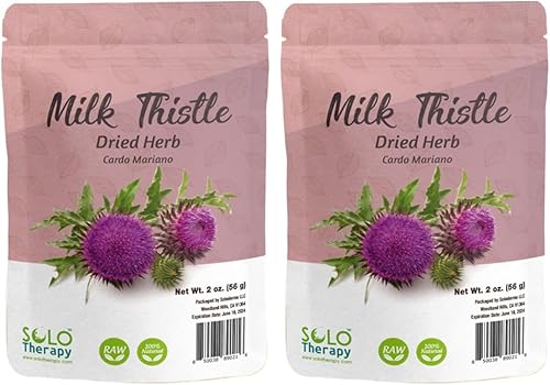 Vista 3 de Solo Therapy Hierba de cardo mariano 2 oz, té cardo mariano, bolsa resellable, té de cardo mariano, producto de México