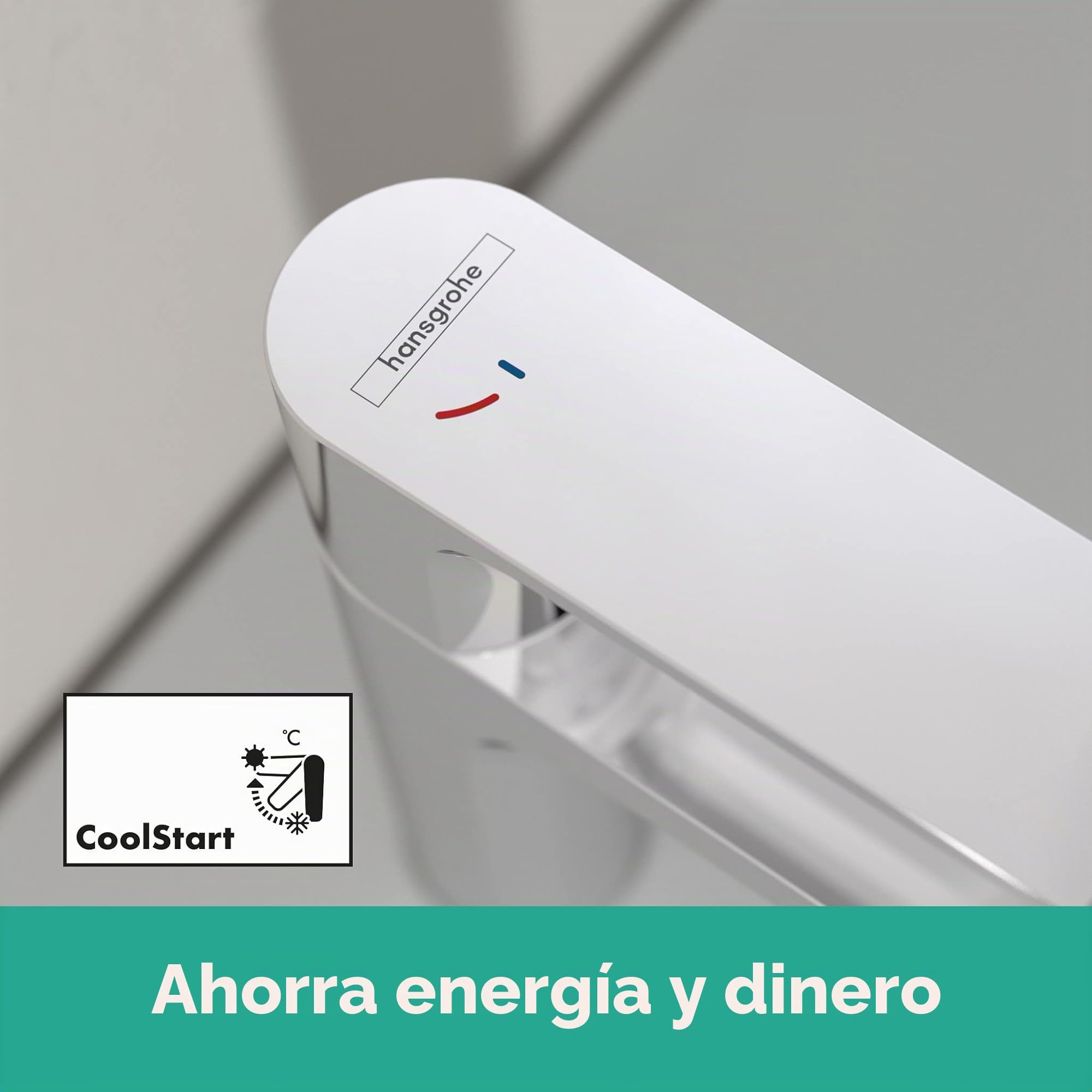 hansgrohe Rebris E Grifo monomando de lavabo 110 CoolStart sin vaciador, cromo, 72560000