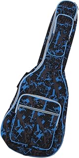 HUIOP 600D Water-Resistant Oxford Cloth Camouflage Blue Double Stitched Padded Straps Gig Bag Guitar Carrying Case for 41Inchs Acoustic Classic Folk Guitar,600D Guitar Bag