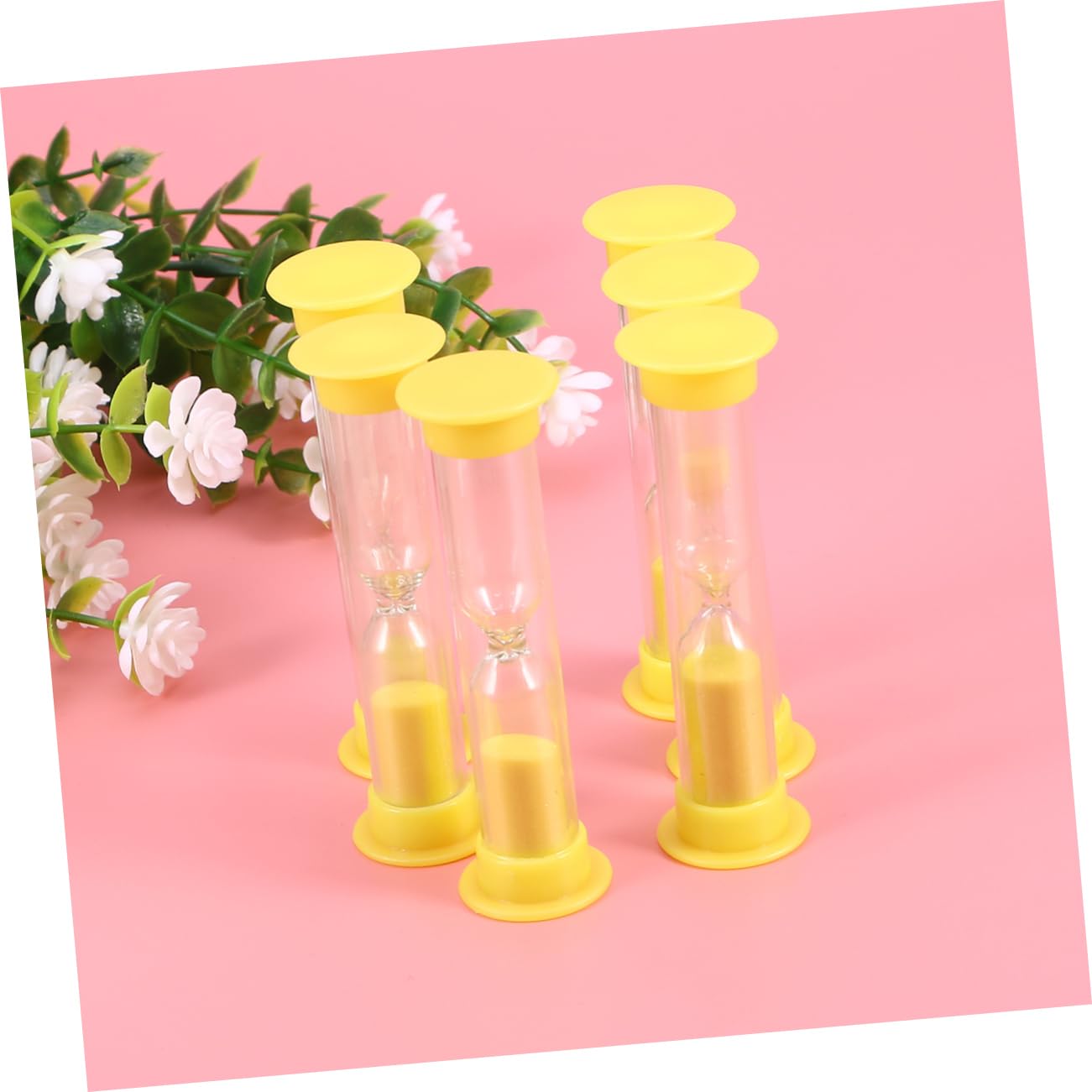 KICHOUSE Mini Sandglass Timer for Kids 6 Pack Sand Timers Educational Clock for Brushing Sandglasses