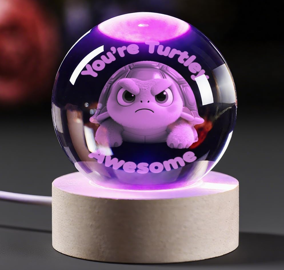 Miniatura 7 de Bonita bola de cristal decorativa de tortuga enojada, regalos de apoyo emocional para niños, animales positivos para mujeres, regalo de