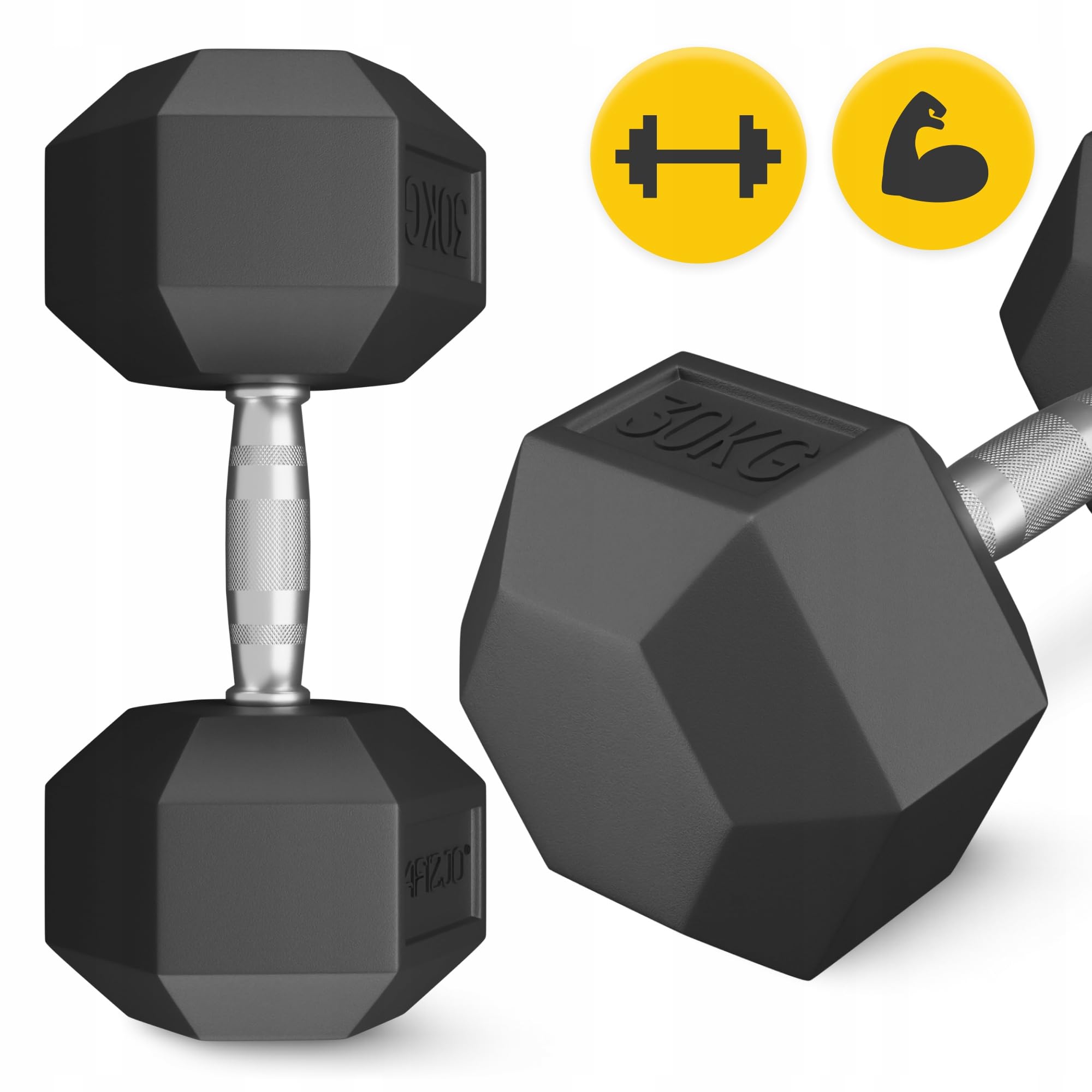 HANTLA HANTELEK ŻELIWNY GUMOWANY HANTEL HANTLE HEX SOLIDNY WYTRZYMAŁY 30kg