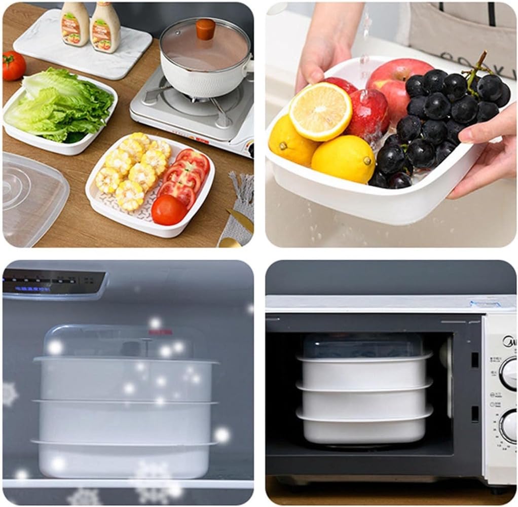 Amazon｜キッチン電子レンジ専用蒸し器蒸しパン餃子容器蒸し米多層