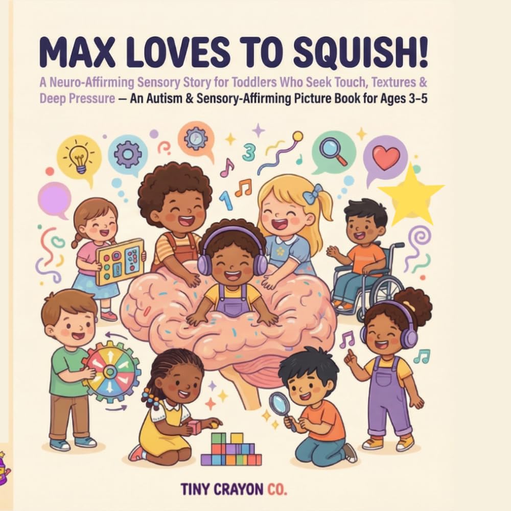 Max Loves to Squish!: A Neuro-Affirming Sensory Story for Toddlers Who Seek Touch, Textures & Deep Pressure — An Autism & Sensory-Affirming Picture ... 3–5 (Tiny Crayon Co. — Every Brain Belongs)