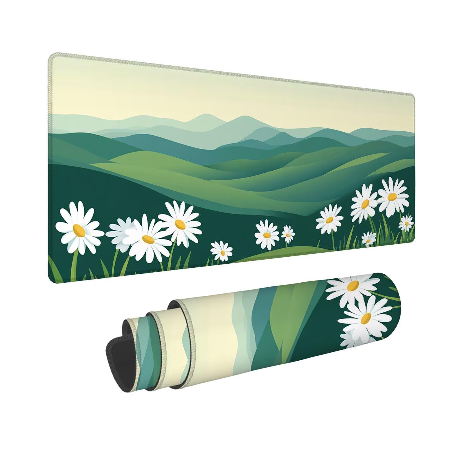 Kategoria: Gry z matą myszy, Podkładka pod myszkę Daisy Green, różne rozmiary, 6W-537(600x300x3mm)