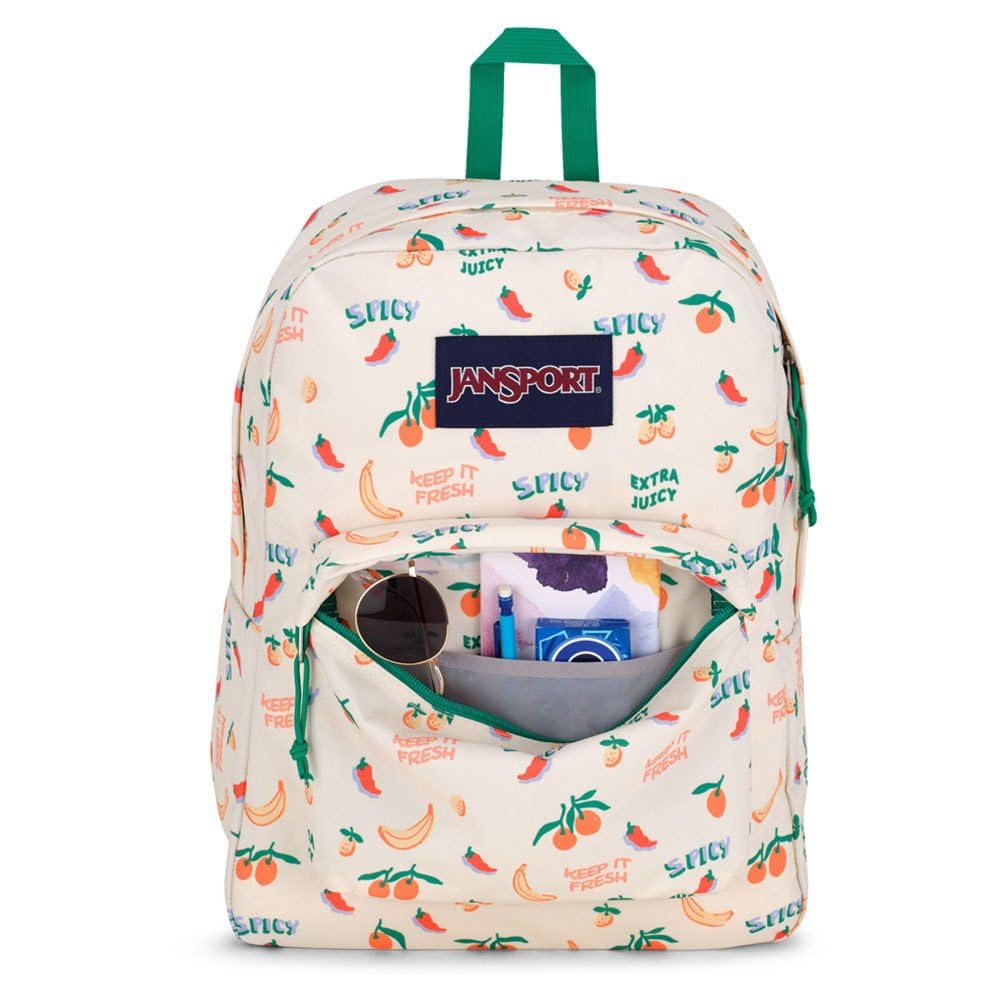 backpacks jansport fruit Jansportsuperbreak One Large Backpack Five A Day Cream One Size