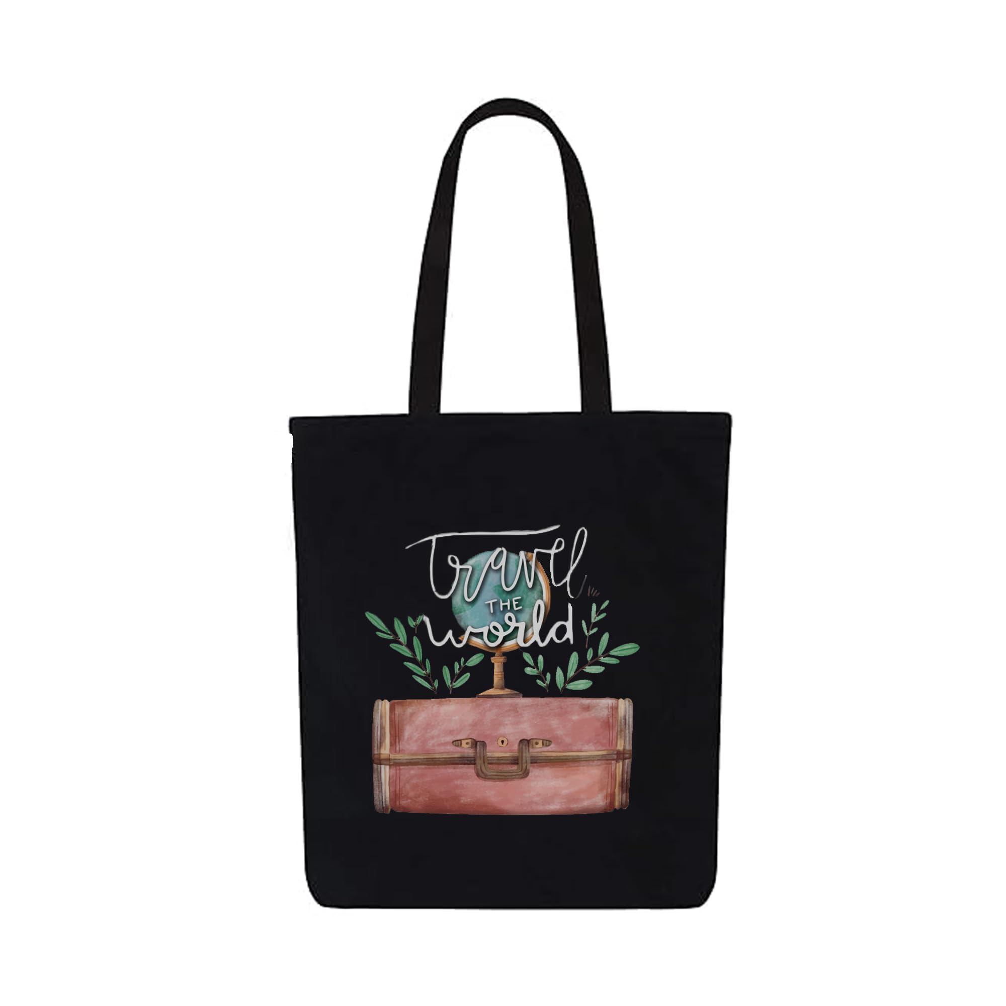 adhyah Reniccaa Large Canvas Tote Bag for Women, Zipper Handbags for Women with Inner Pocket for Shopping, Office & Travel Tote Bag (Travel the world) (B0D377VB9Z) Amazon Price History, Amazon Price Tracker
