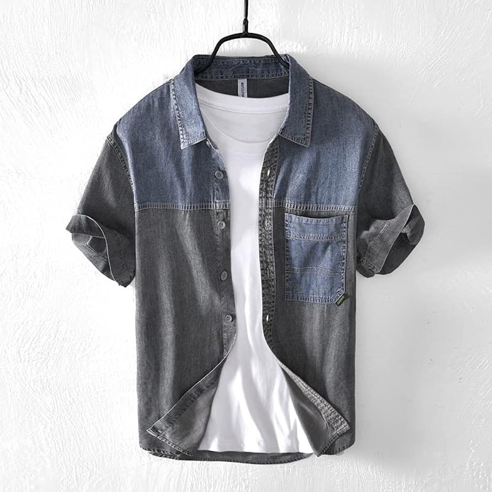 CPGN STUDIOのUSA DENIM PATCH Short Sleeve Tee 全2色 Amazon.com: Hdhdeueh Men Patchwork Cotton Denim Short Sleeve