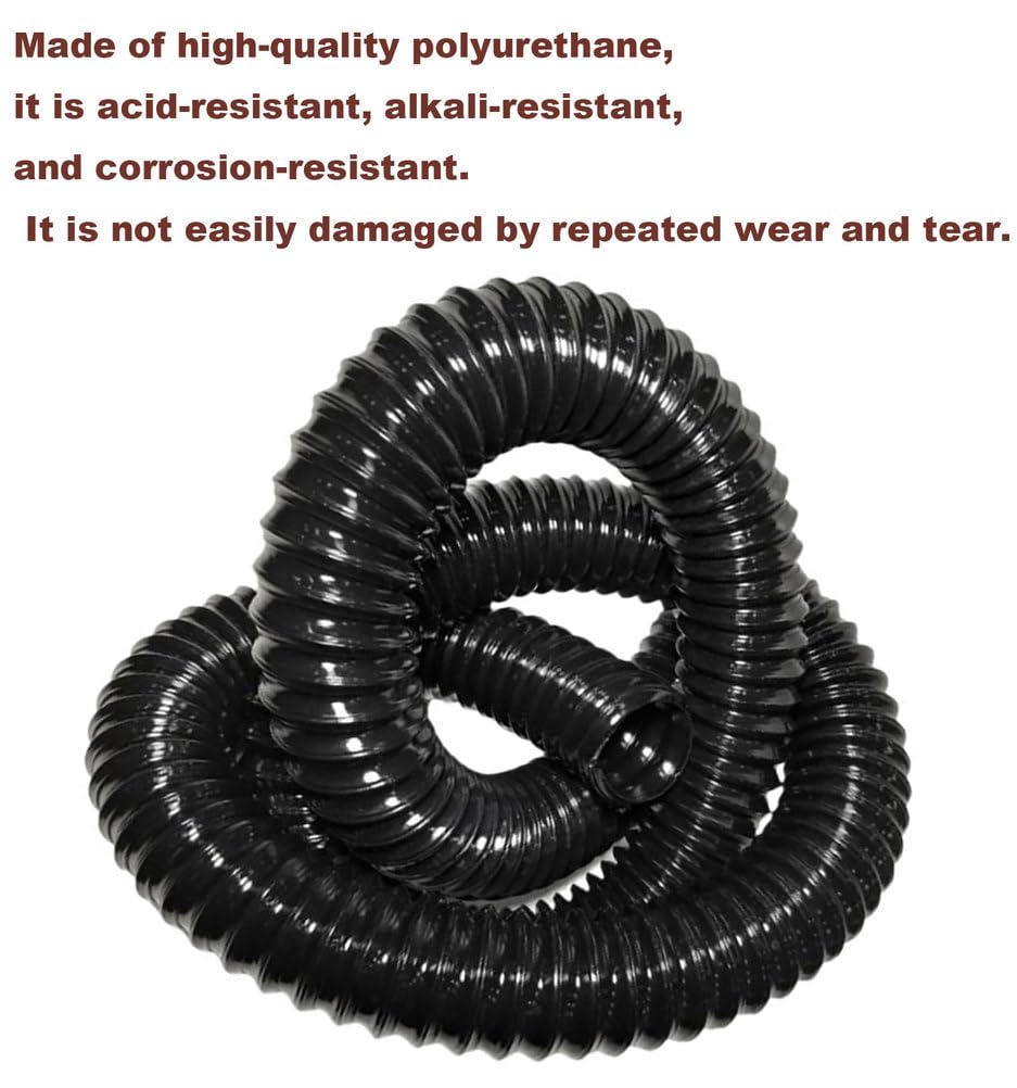 Tubo flessibile for raccolta polveri in PU nero da 1 m for sistemi di aspirazione industriali: durevole e resistente all'usura(105mmx1.2mm)