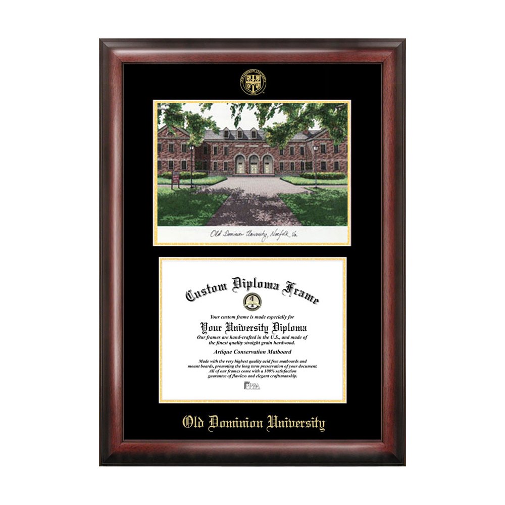 Campus Images Old Dominion Gold Embossed Diploma Frame Lithograph