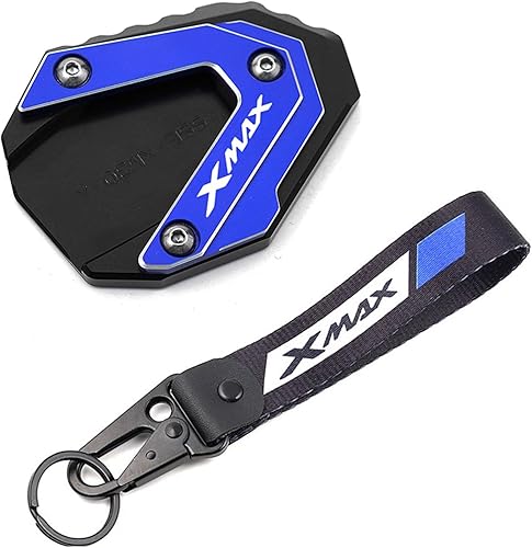 Miniatura 4 de Aluminio CNC para Yamaha Xmax 300 125 250 400 XMAX300 Xmax250 Xmax400 Accesorios de motocicleta CNC Kickstand lateral almohadilla y llavero (color