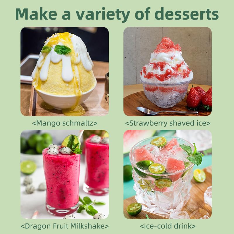 Image of Ice Shaver Slushie Machine for Home, Electric Snow Cone Maker with Stainless Steel Blades, Shaved Ice Machine for Fluffy Snow Ice, Slushies & Frozen Drinks, Compact & Easy Clean, Frozen Treat Maker