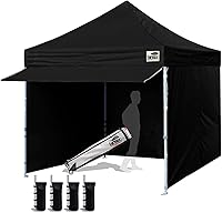 Vista 13 de Toldo Eurmax comercial de 3 m x 3 m, carpa para armar, toldos para fiestas en exteriores con 4 paredes laterales desmontables, con cierres, y bolsa
