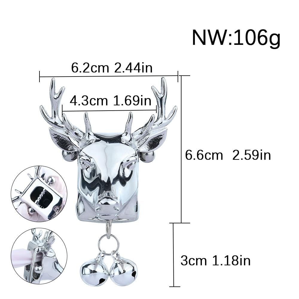 Monster Nippelklemmen mit Glöckchen Brustklemmen Edelstahl Tier Hirsch Brustschmuck Verstellbare Brustwarzenkette Fetisch-Nippel Klemmen BDSM Brust Stimulator Sexspielzeug für Männer Frauen