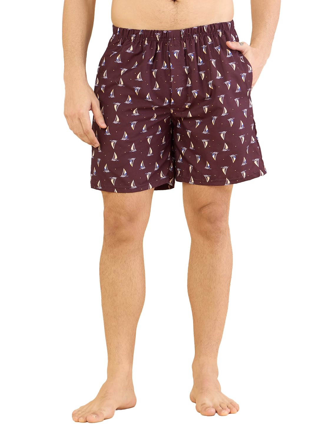 bearbrother Men Regular Fit Brown Printed Boxer-picture-3