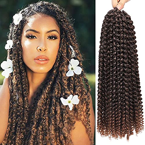 6 Packs Passion Twist Hair 14 Inch Bohemian Crochet Braids for Passion Twist Crochet Braiding Hair Water Wave Crochet Hair 22 Strands/Pack (14" 6PCS, T30#)
