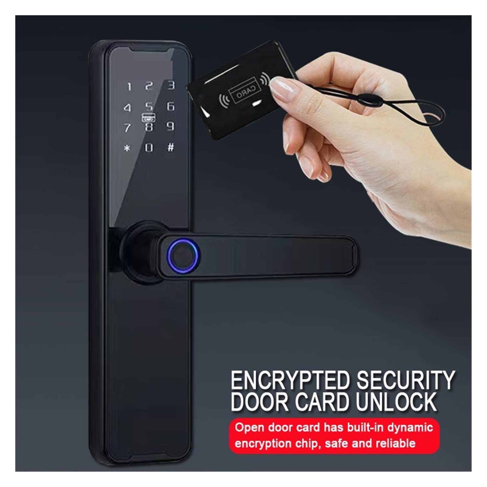 Serratura Smart, Serratura biometrica for impronte digitali K7 Pro Black Smart Lock App Tuya Password di sblocco remoto Serratura senza chiave Serratura elettronica ,Smart Lock Facile da Installare(20