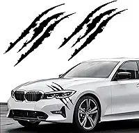 2 peças de adesivos de marca de garra para carros, adesivos de farol de carro, listras de vinil para carros esportivos, SUV, caminhonete, janela, motocicletas, etc. (preto)