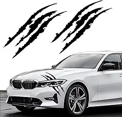 2 peças de adesivos de marca de garra para carros, adesivos de farol de carro, listras de vinil para carros esportivos, SUV, caminhonete, janela, motocicletas, etc. (preto)