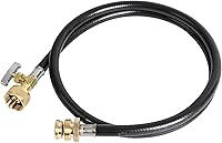 Vista 1 de ATKKE Manguera de extensión de antorcha de propano de 4 pies con válvula de cierre para poste de árbol de propano de distribución de árboles