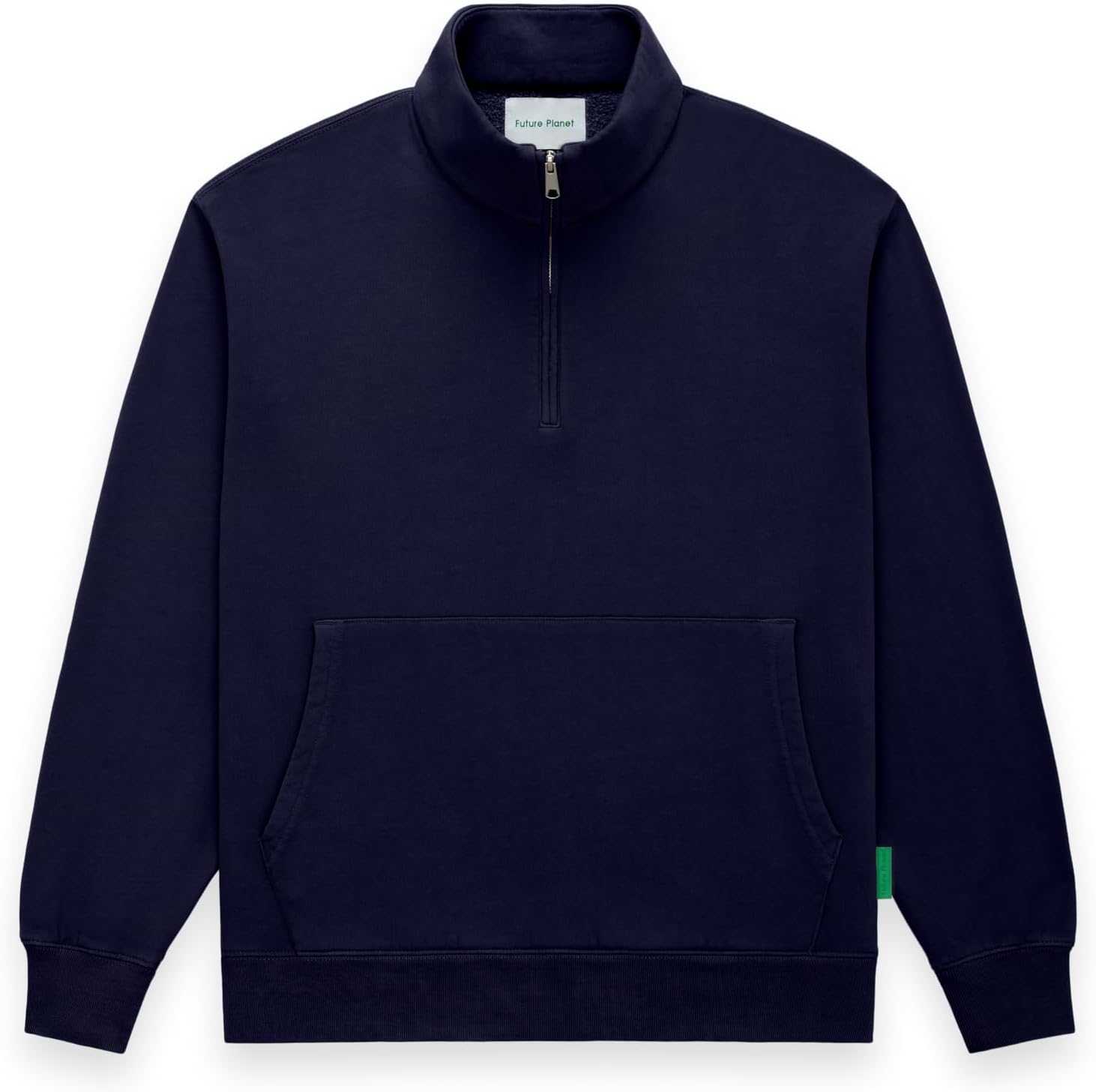 Future Planet Mens Globe Premium 1/4 Zip Fleece Lined Soft Cotton Pullover Sweatshirt Loose Fit