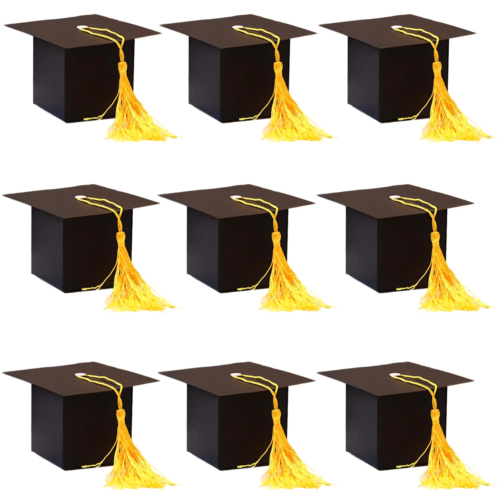 Machify 30 Mortarboard Gift Boxes for Graduation, Candy Favors, DIY Assembly, Thank You Gifts, Graduation Party Decorations