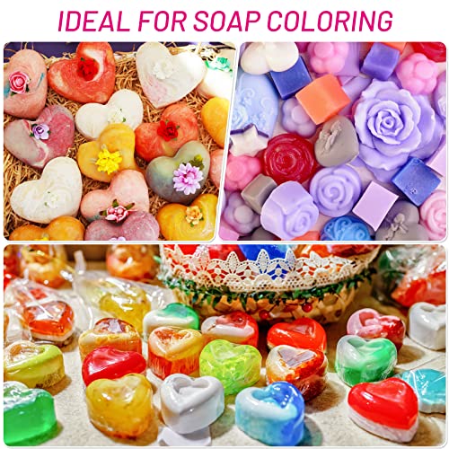 DYESMEE Seifenfarbe Set 10 Farben, Hautsichere Flüssige Seifenfarbe für die Seifenherstellung, Seifenfarben in Lebensmittelqualität für DIY Badebomben, Handgemachte Seifen, Schleim, Ton, Kunsthandwerk