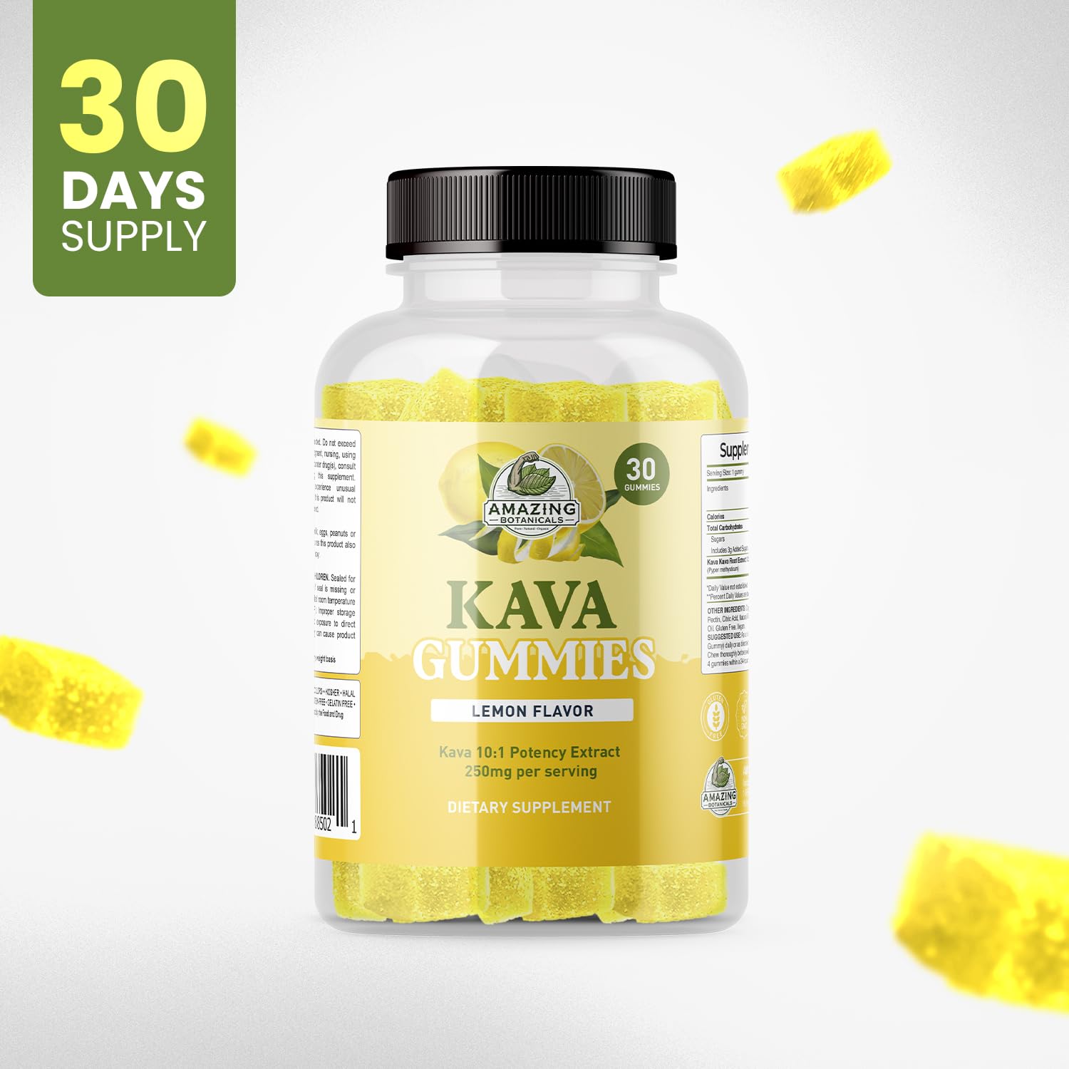 Amazon.com: Amazing Botanicals Zesty Lemon Kava Gummies - 250mg