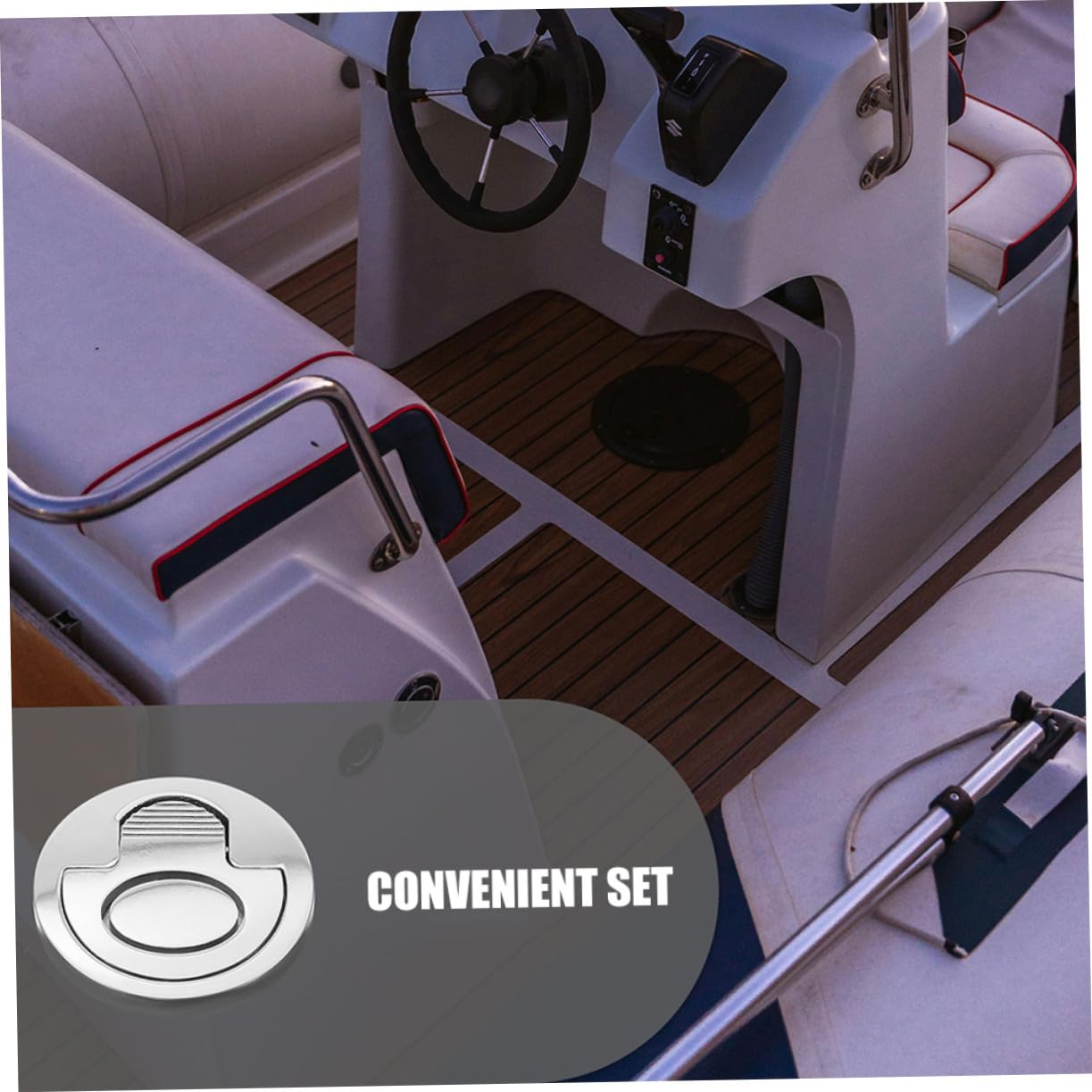 Poignée Encastrée pour Trappe de Bateau en Acier Inoxydable 2pcs, Anneau de Traction Élégant et Robuste pour Applications Marines et Yachts