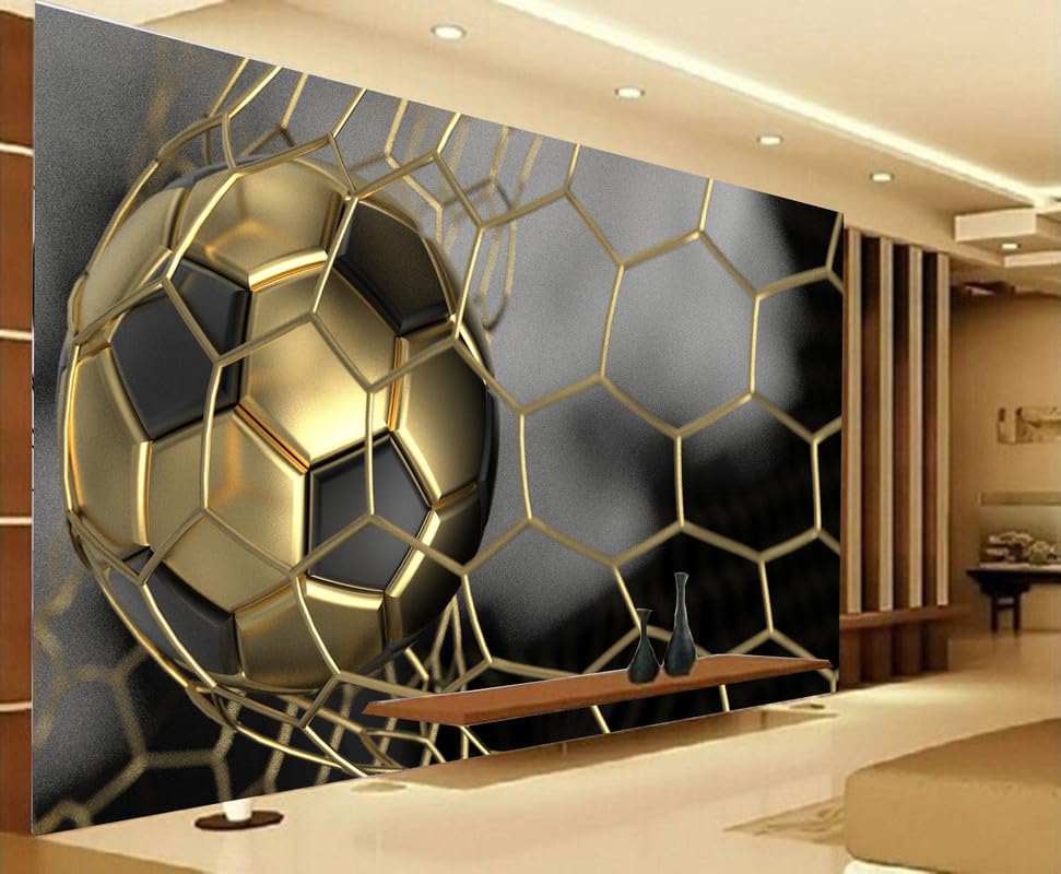 UK INTERIOR DESIGN Self Adhesive 3D Golden Soccer Ball Printed Design Football Wallpaper for Wall Removable Wallpaper Stickers for Home Office Living Room Decorations (12 x 8 Foot) (B0CVV4KGKG) Amazon Price History, Amazon Price Tracker