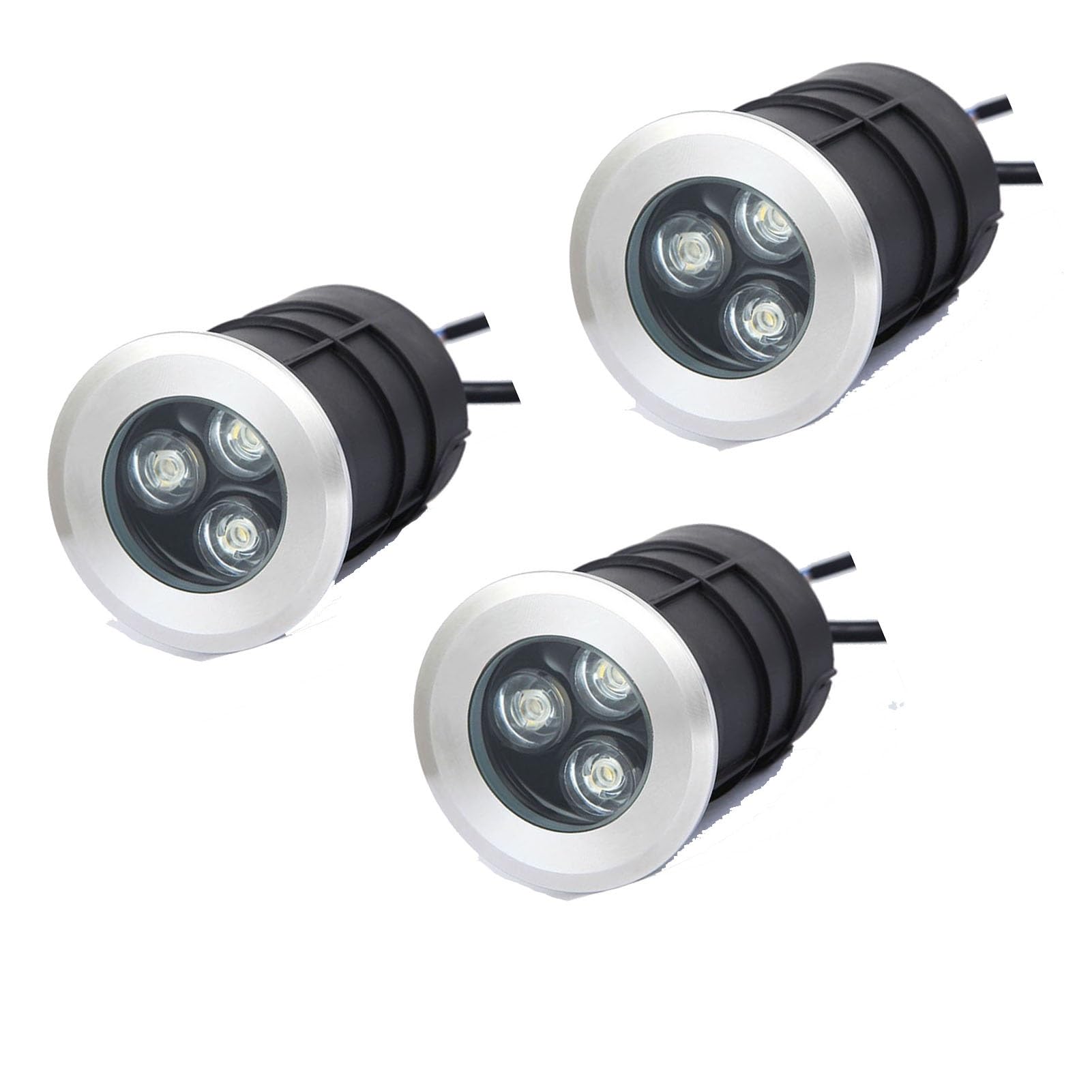 3pcs LED Ring Fountain Light - Faretto Da Incasso Per Esterni, Lampada Da Paesaggio Impermeabile IP68, Illuminazione Per Acquari, Per Giardino, Patio, Scale, Illuminazione Per Piscina(Red,3w(AC12V))