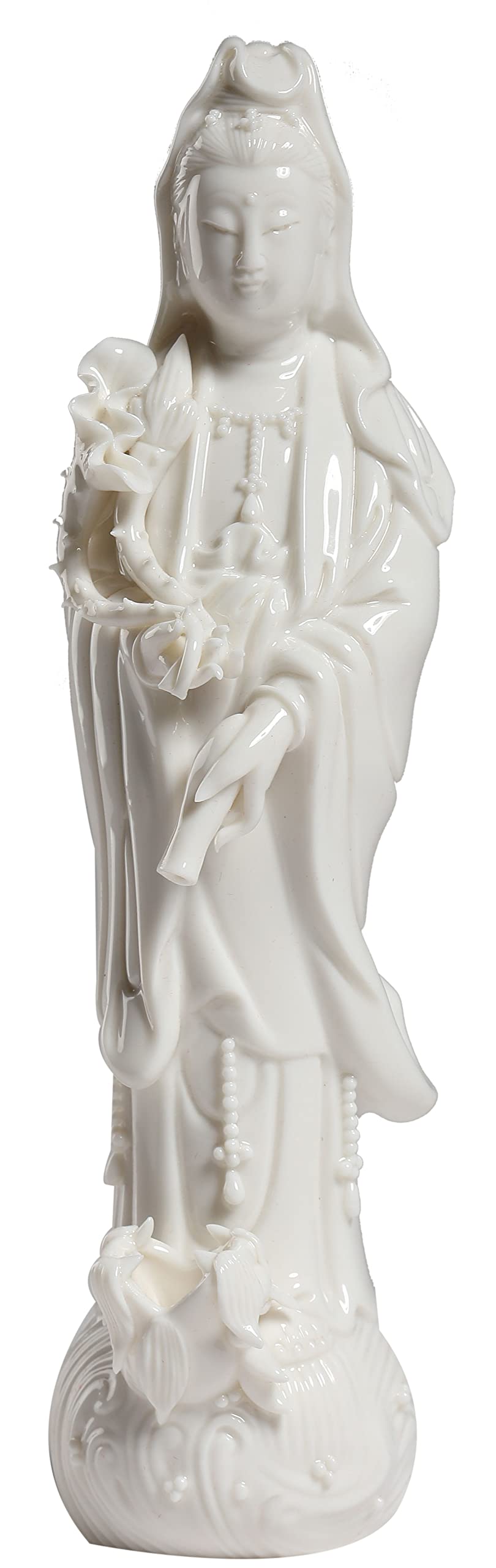 Guan Yin,Quan Yin,Kwan Yin,Kuan Yin Buddha Statue-Dripping Water Guanyin-Zen Meditating Statue,Goddess of Mercy and Compassion-Handmade for Meditation Yoga Spiritual Feng Shui Decor Ceramic