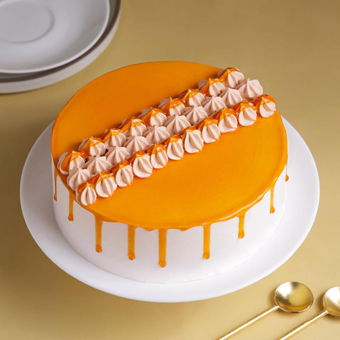 FlowerAura Delicious Fresh 0.5Kg Caramel Drip Butterscotch Cake For Birthday | Anniversary | Wedding | Mother's Day | Father's Day | Valentine's Day | Christmas | New Year (Same Day Delivery)-image-11