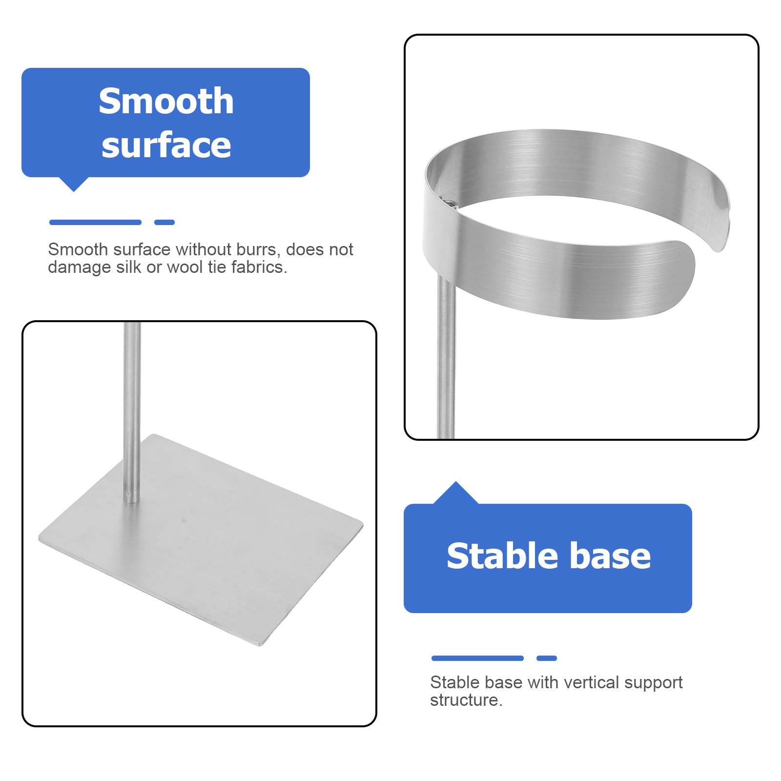 Porta Cravatte da Esposizione Regolabile in Acciaio Inox Argento | Cravatte e Cinture, Supporto Verticale Stabile, Design Retrò 2026, Uso in Boutique e Spazi Armadio