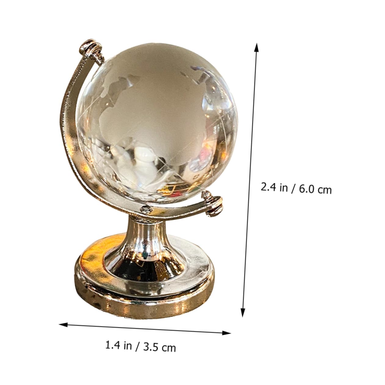 Wakauto 2pcs Pink Mini Crystal Globe Magnetic Floating Decor Home Office Decor