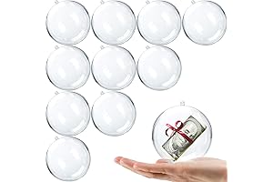 Jishi 10-Piece Clear Acrylic Christmas Tree Ornament Balls