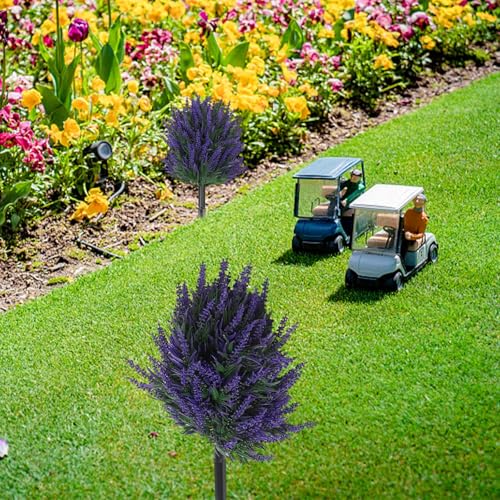 Árbol topiario de boj de lavanda artificial resistente a los rayos UV para balcón 5