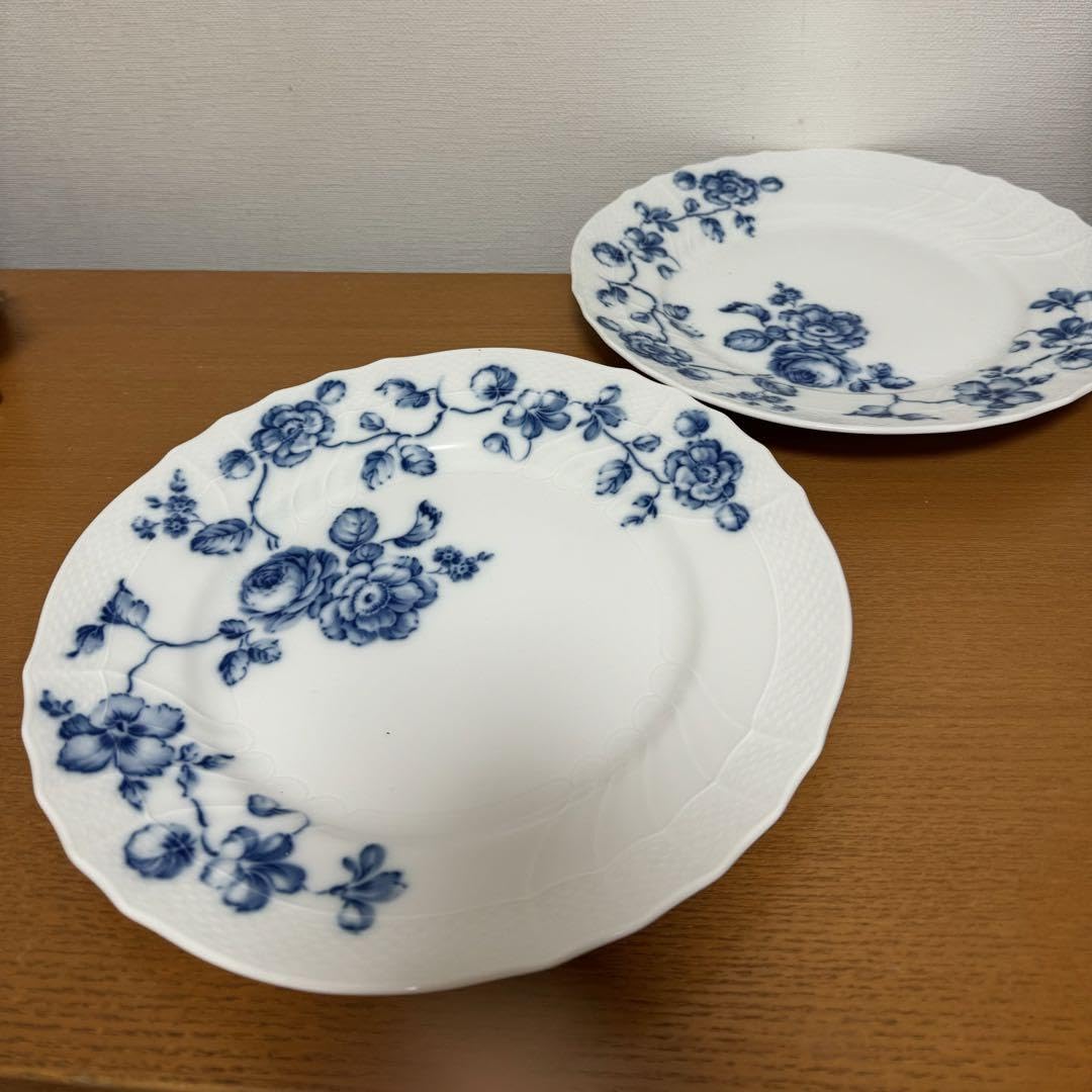 リチャードジノリ ブルーローズ 26.5cm ディナープレート 2枚セット