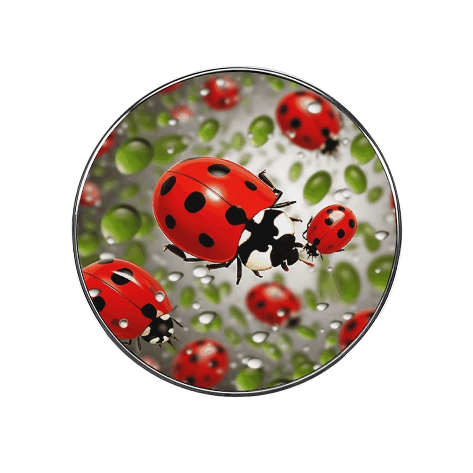 Ladybug Customizable Refrigerator Magnets, Strong Magnetic Fridge Stickers, Funny Round Decorative Fridge Magnets for Home Kitchen, Whiteboard, Locker, and Office